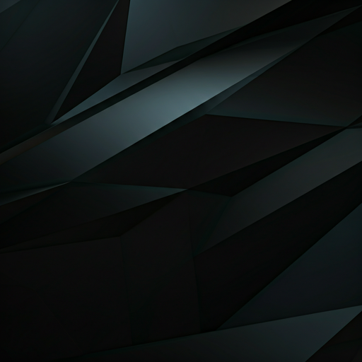 Abstract architectural close-up of dark metallic building facades with sharp geometric shadows